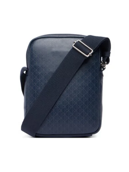 Calvin Klein Válltáska Emblem Aop Coated Slim Reporter Sötétkék
