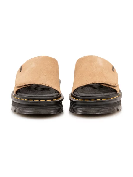 Klapki Dr. Martens skórzane beżowe