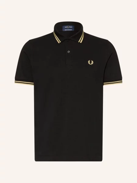 Fred Perry Koszulka Polo Z Pikowanym Wzorem schwarz czarna