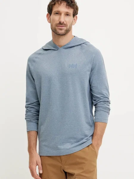 Суичър с качулка Helly Hansen с качулка синьо