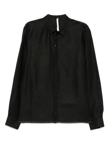 Lněná košile Label Under Construction černá