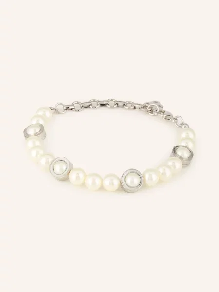 Casablanca Bransoletka Sci-Fi Pearl Bracelet silber biała