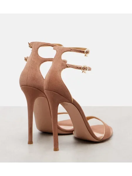 Sandale Gianvito Rossi din piele de căprioară roz