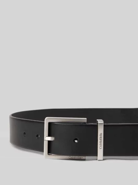 Pasek skórzany ze sprzączką Ck Calvin Klein czarny