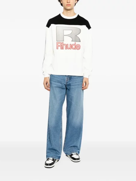 Tricou Rhude cu imagine alb