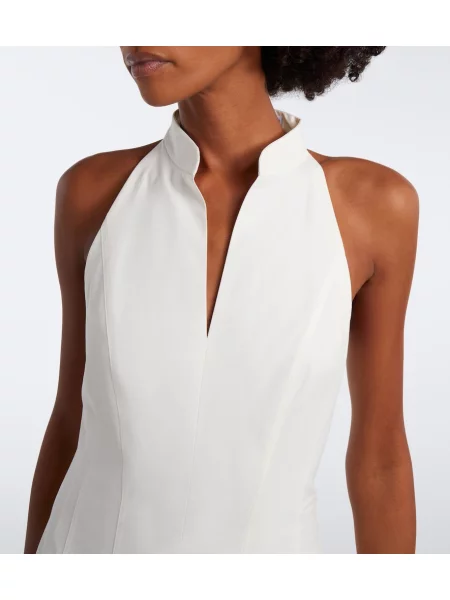 Rochie midi Brunello Cucinelli din poplin alb