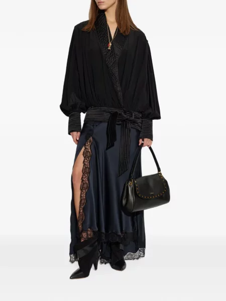 Geacă Isabel Marant de mătase negru