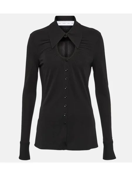 Top Proenza Schouler din jerseu alb