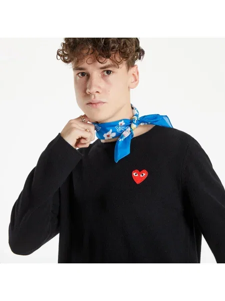 Pulover Comme Des Garcons Play cu motiv cu inimi negru