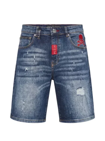 Pantaloni scurți din denim Philipp Plein albastru