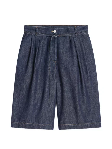 Cu centură pantaloni scurți din denim Dries Van Noten albastru