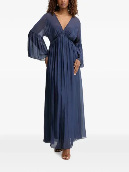 Rochie maxi Haveone cu decolteu în V albastru