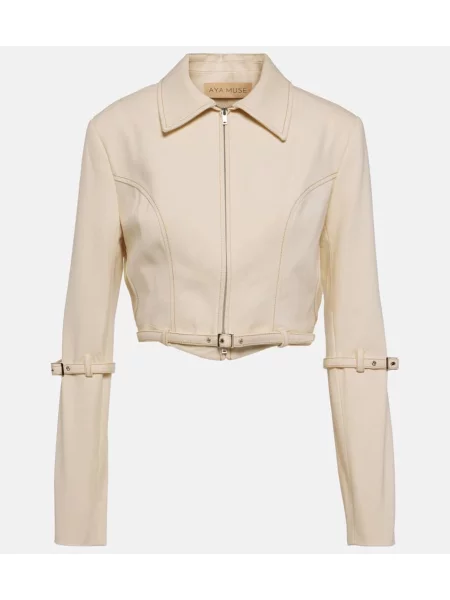 Kurtka jeansowa Aya Muse o krotszym kroju biała