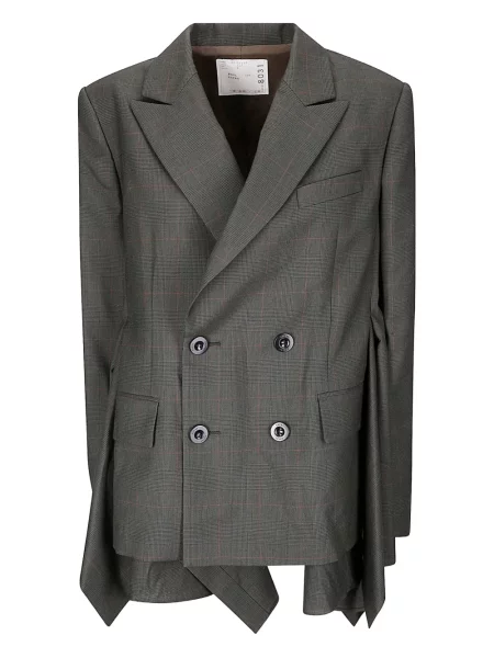 Sacou Sacai în carouri gri