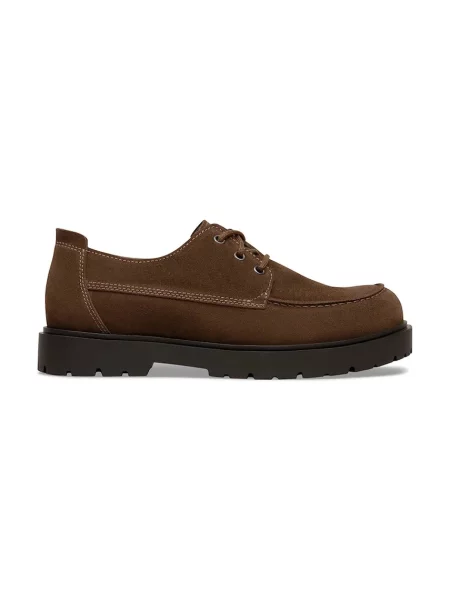 Birkenstock Highwood Moc Lace Low pantofi cu plat de damă din piele întoarsă maro