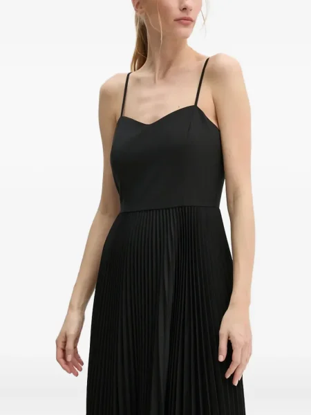 Rochie midi Theory plisată până la genunchi de costum negru