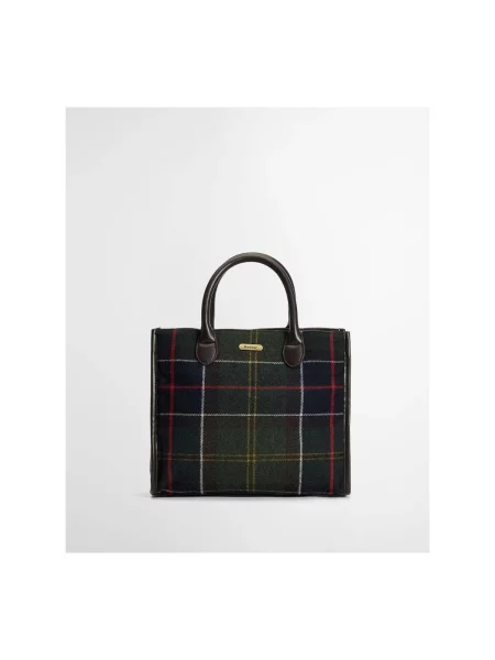 Barbour geantă de mână cu amestec de lână verde