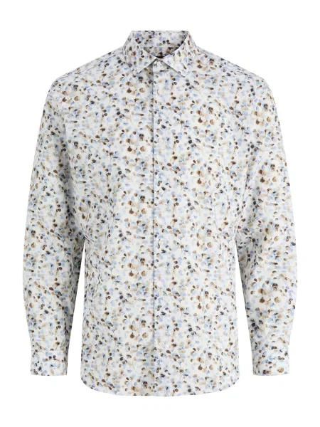 Jack & Jones Premium Cămașă JPRBLAPARKER albastru deschis / maro / brocart alb