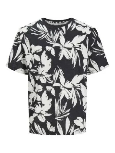 JACK & JONES Tričko Jeff AOP béžová / čierna / biela