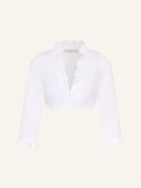 Johann & Johanna Bluzka Dirndl Z Rękawami I Falbanami weiss biała