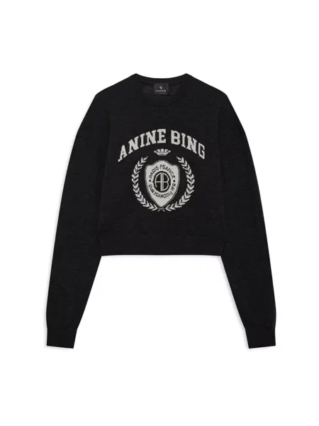 Dzianinowy sweter Anine Bing szary