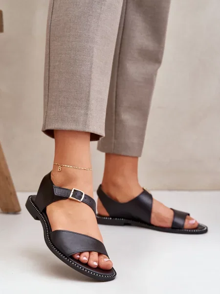 Kožené sandály Zazoo černé