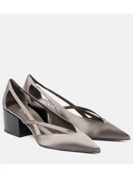 Satenaste salonarji Prada siva