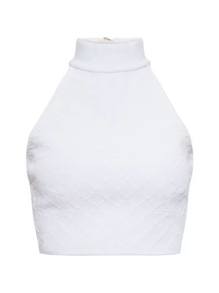Top Balmain tricotate alb