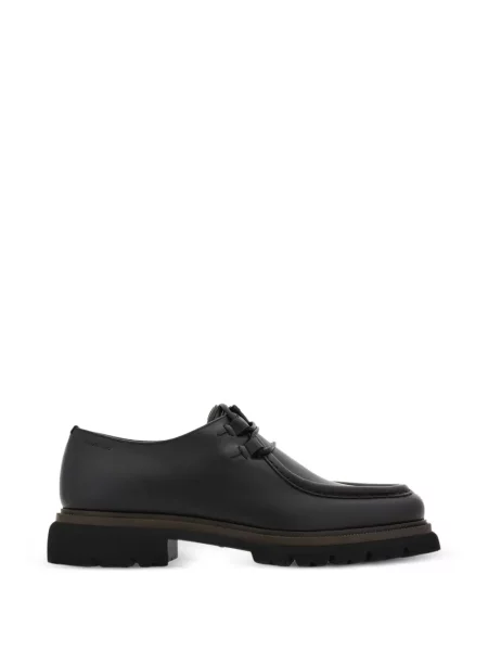 Pantofi Ferragamo cu șireturi din dantelă chunky negru