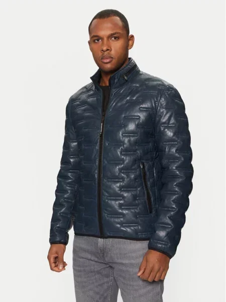 Usnjena jakna Milestone modra