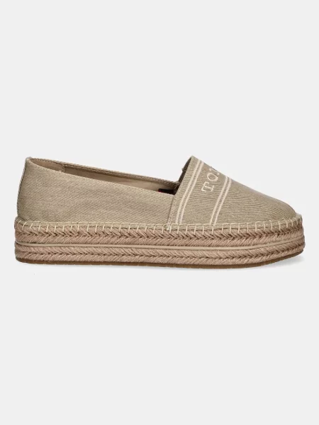 Tommy Hilfiger espadrile DENIM PLATFORM ESPADRILLE maro