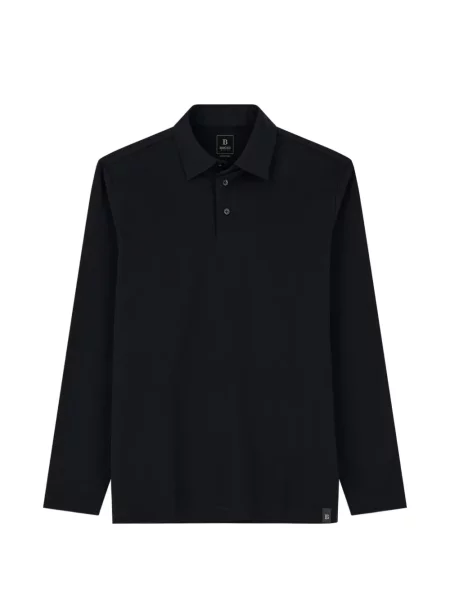 Tricou polo Boggi Milano de mătase negru