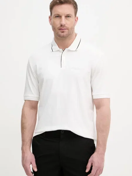 Armani Exchange polo z bawełną biała