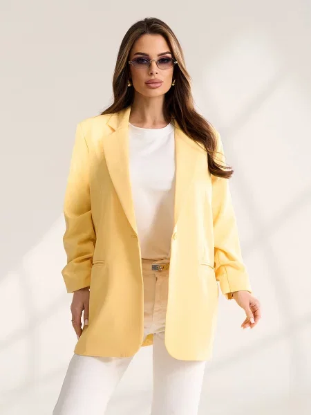 Жакет ISSA Plus комбінований верх жовтий