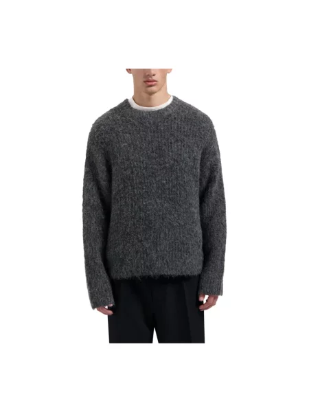 Sweter Olaf Hussein wełniany szary