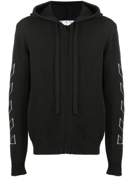 Pletená mikina s kapucí Off-white bílá