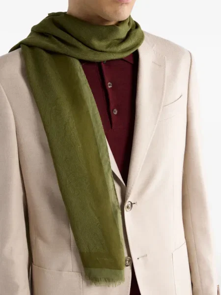 Fular Etro cu model paisley verde