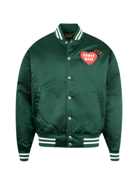 Geacă bomber Human Made cu motiv cu inimi verde