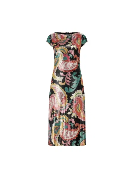 Maksi wielobarwność sukienka koktajlowa Etro