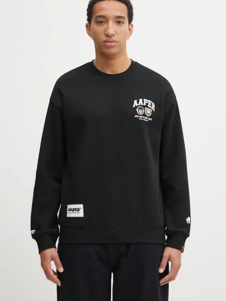 Μπλούζα AAPE Aaper Crew Neck μαύρο