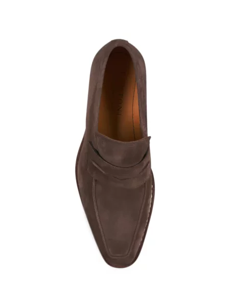 Pantofi loafer Bontoni din piele de căprioară maro