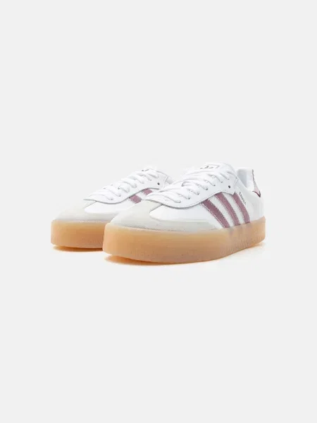 ADIDAS ORIGINALS Nízke tenisky Samba svetlosivá / tmavofialová biela