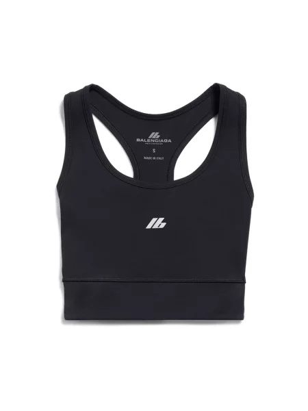 Lniany stanik sportowy Balenciaga czarny