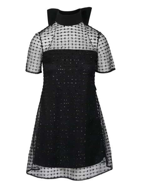 Mała sukienka mini Staud z cekinami garniturowa czarna