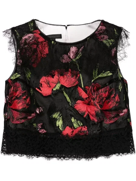 Top Shiatzy Chen cu broderie cu model floral negru