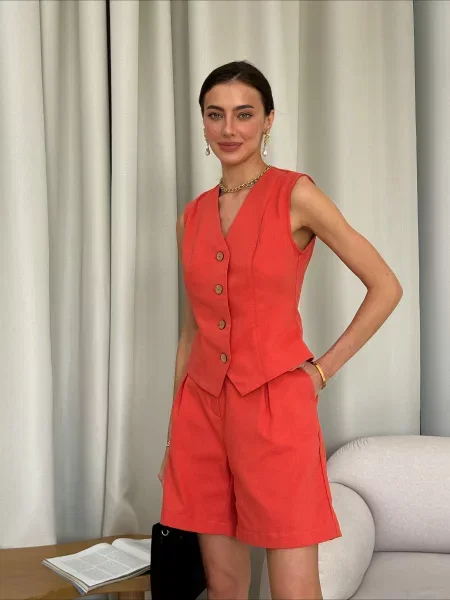 ART KNIT Шорти Кораловий Льон/бавовна