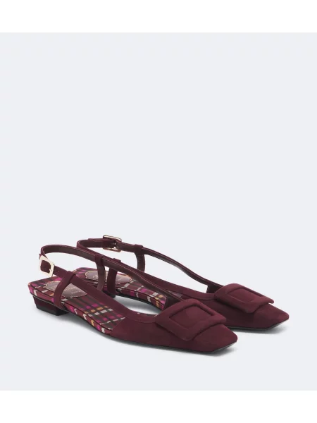 Μπαλαρίνες Roger Vivier σουέτ με ανοιχτό τακούνι