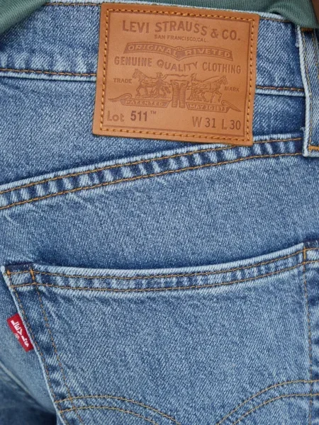 Карирани дънки straight leg Levi's® с шипове кафяво