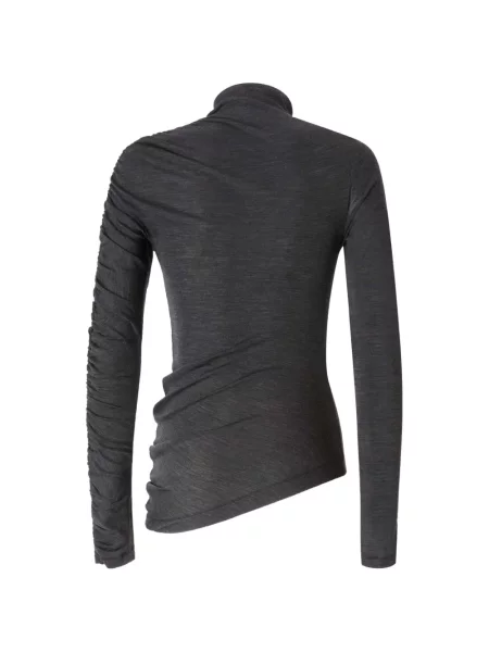 Top Pinko cu volane asimetric gri