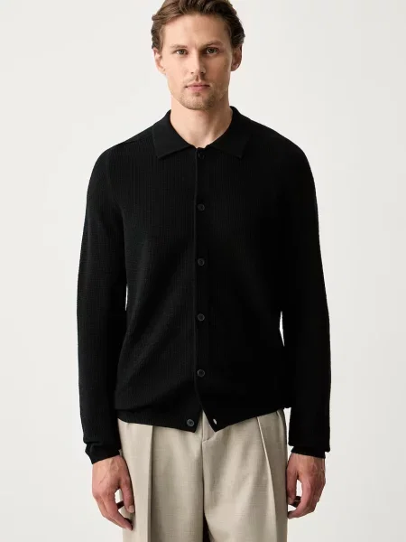 Marc O'Polo cardigan pentru bărbați din lână negru